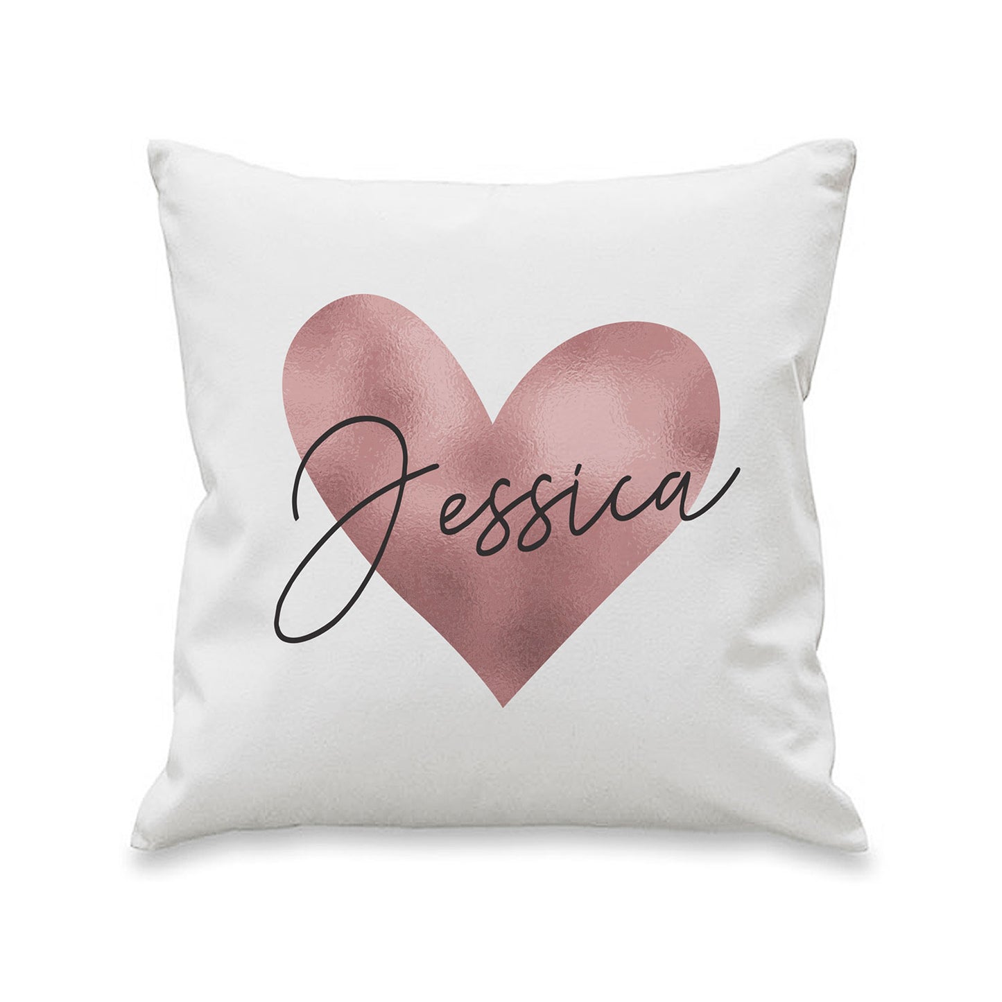 Personalised Rose Gold Heart Cushion