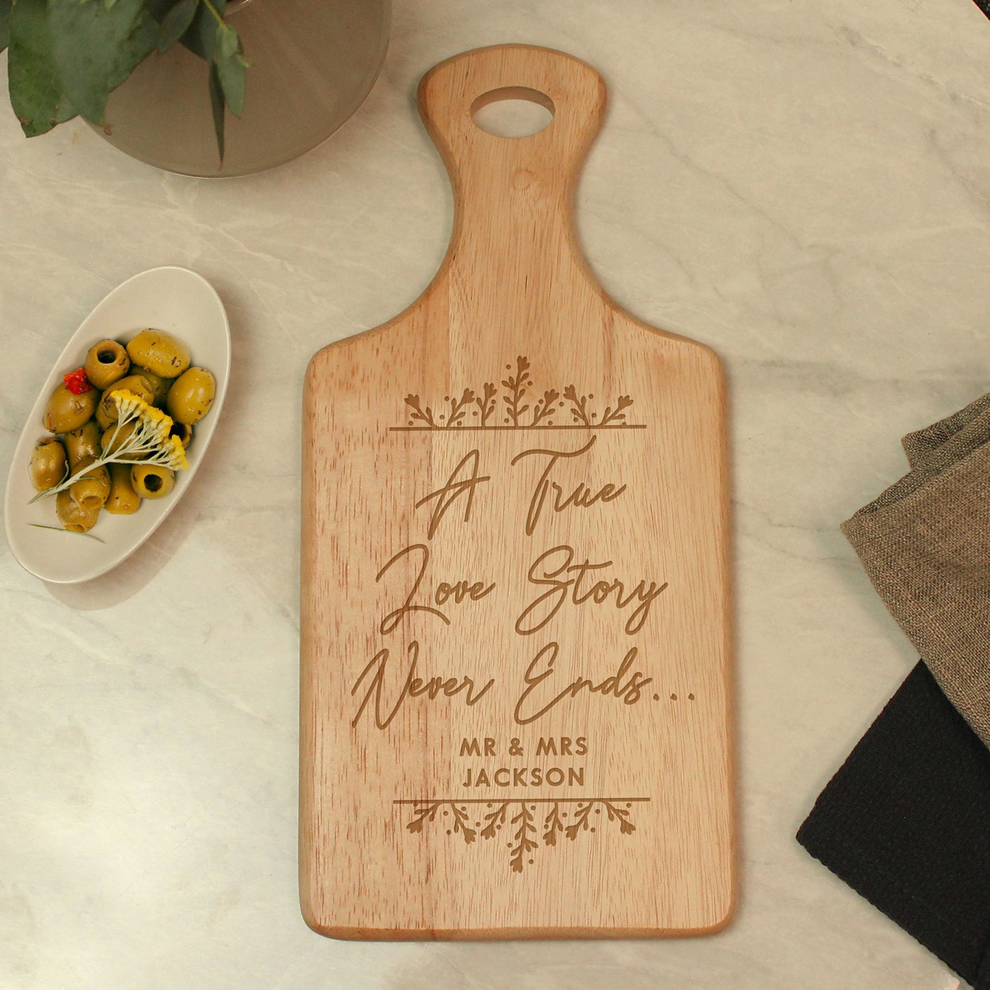 Personalised Love Story Chopping Board