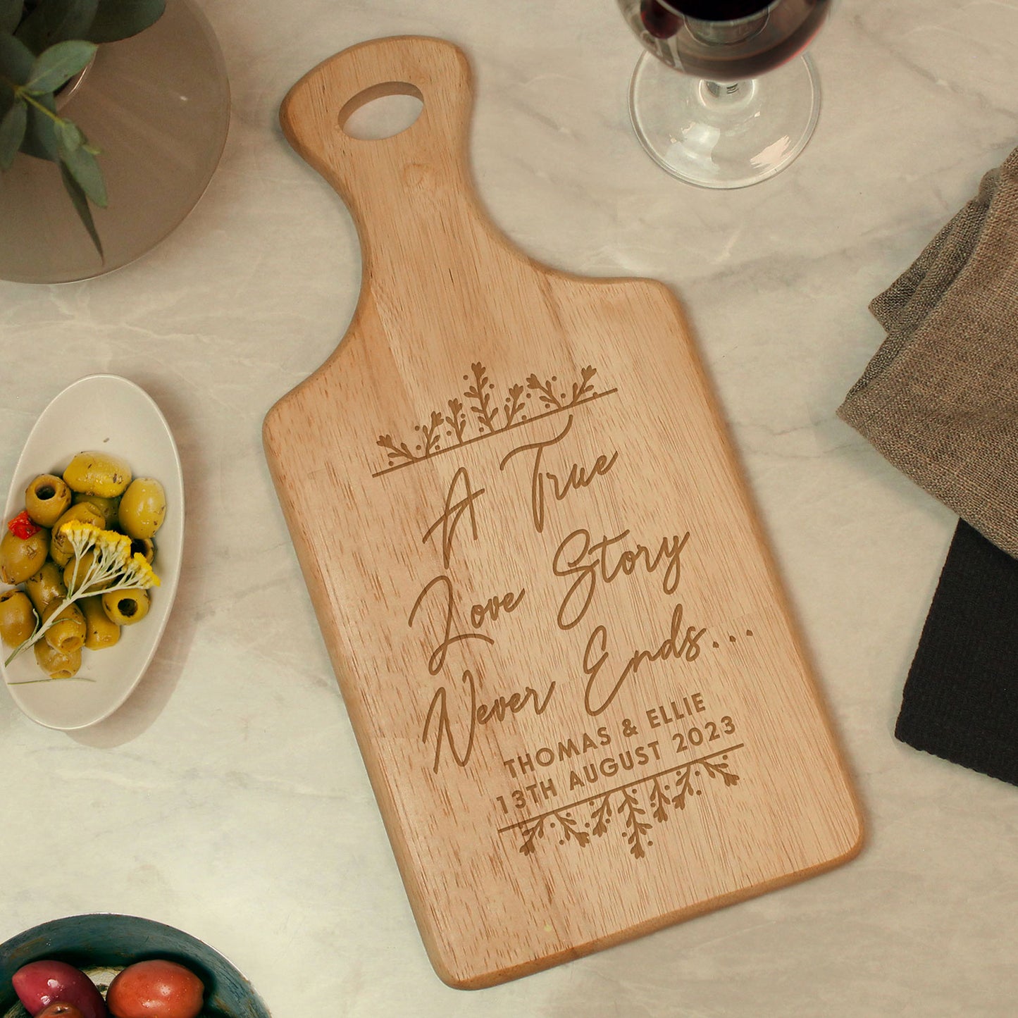 Personalised Love Story Chopping Board