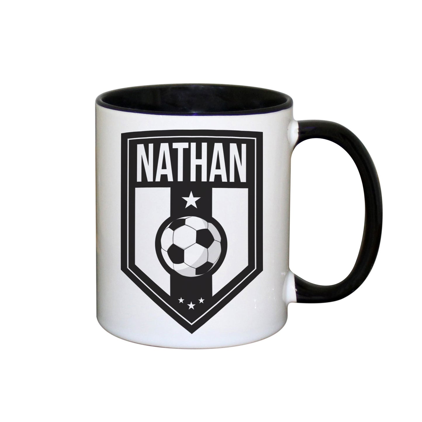 Personalised Black Football Mug