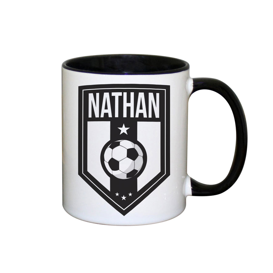 Personalised Black Football Mug