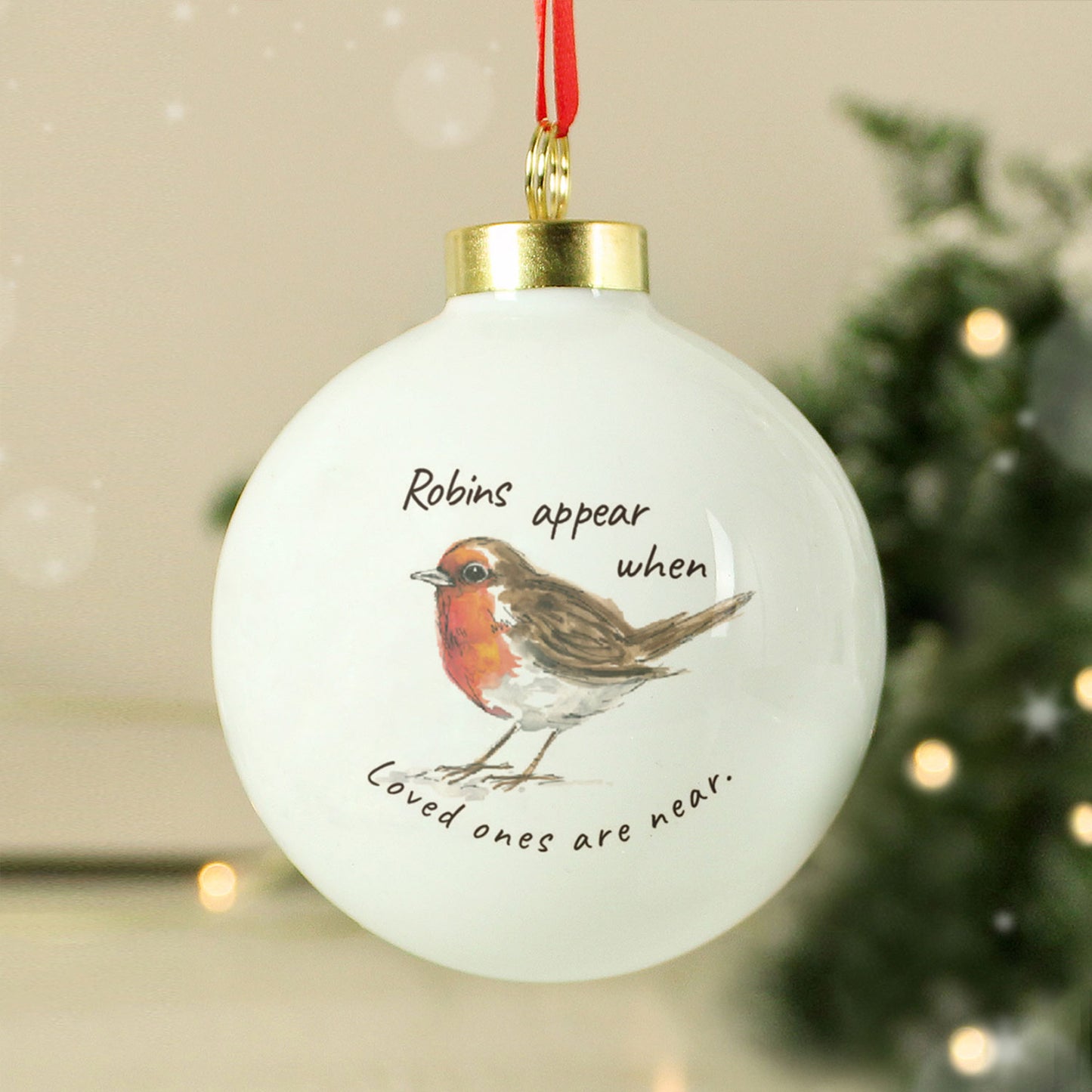 Personalised Robins Appear Christas Bauble