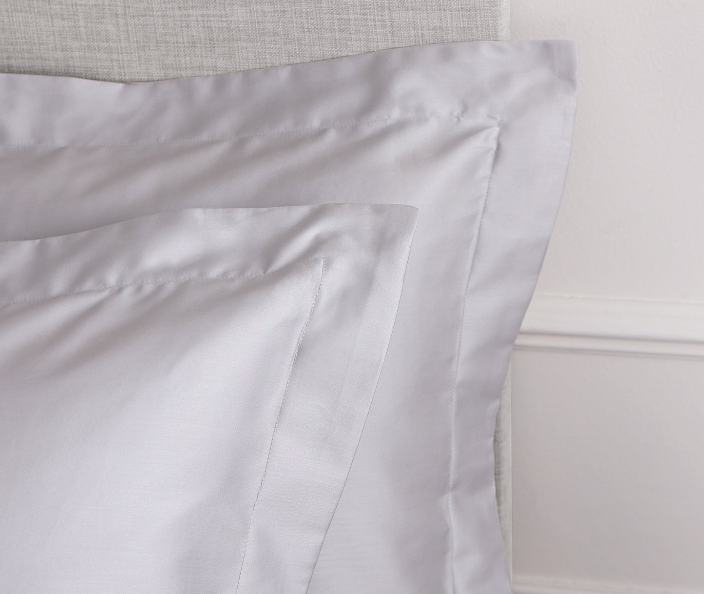 Bianca Grey 400TC 100% Cotton Sateen Oxford Pillowcase Pair