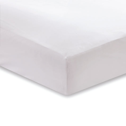 Bianca White 400TC 100% Cotton Sateen Extra Deep (36cm) Fitted Sheet