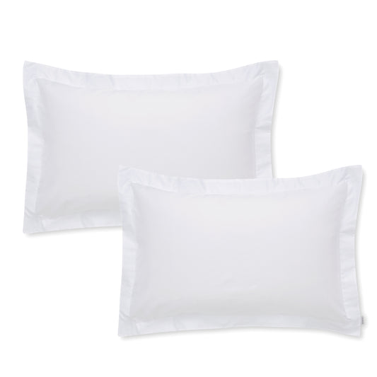 Bianca White 400TC 100% Cotton Sateen Oxford Pillowcase Pair