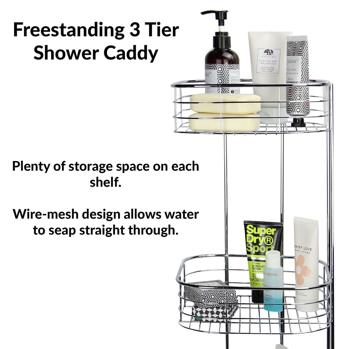 Freestanding 3 Tier Shower Caddy