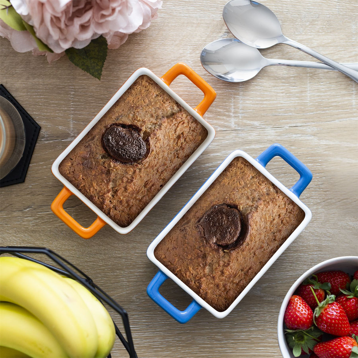 Mini Ceramic Oven Dishes - Set of 4 Rectangle