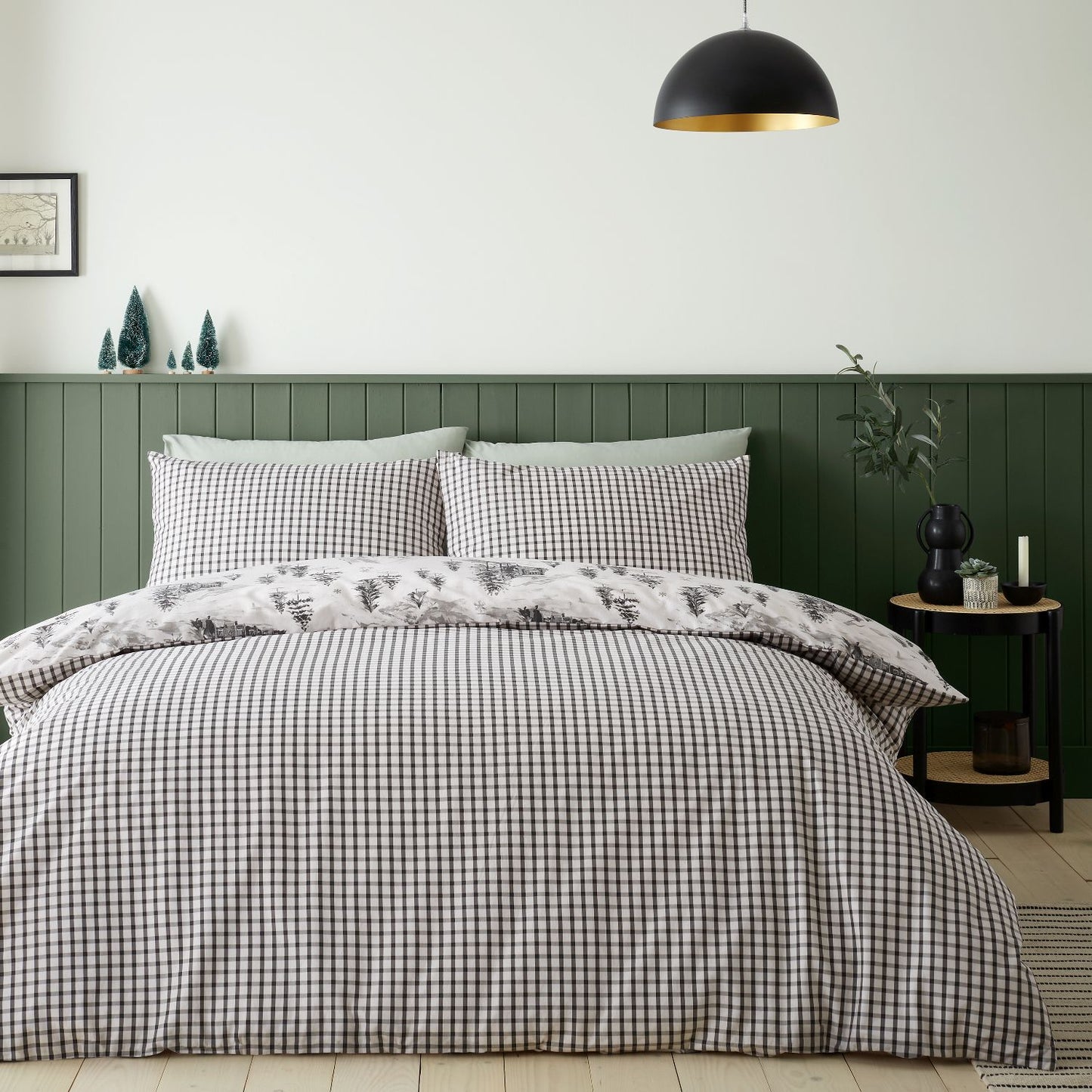 Catherine Lansfield Brushed Cotton Alpine Village Reversible Duvet Set