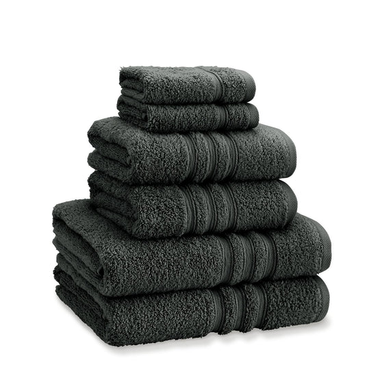 Catherine Lansfield Zero Twist Charcoal Grey Cotton 6 Piece Towel Bale Set