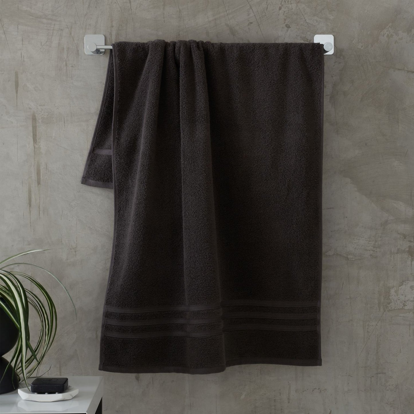 Catherine Lansfield Zero Twist Charcoal Grey Cotton Towels