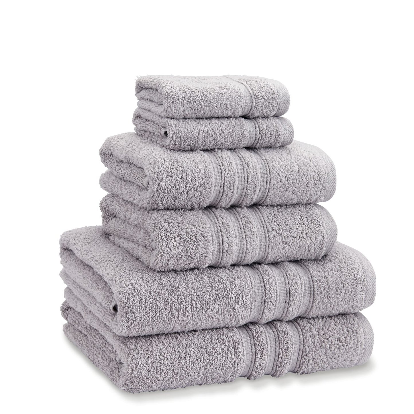Catherine Lansfield Zero Twist Silver Grey Cotton 6 Piece Towel Bale Set