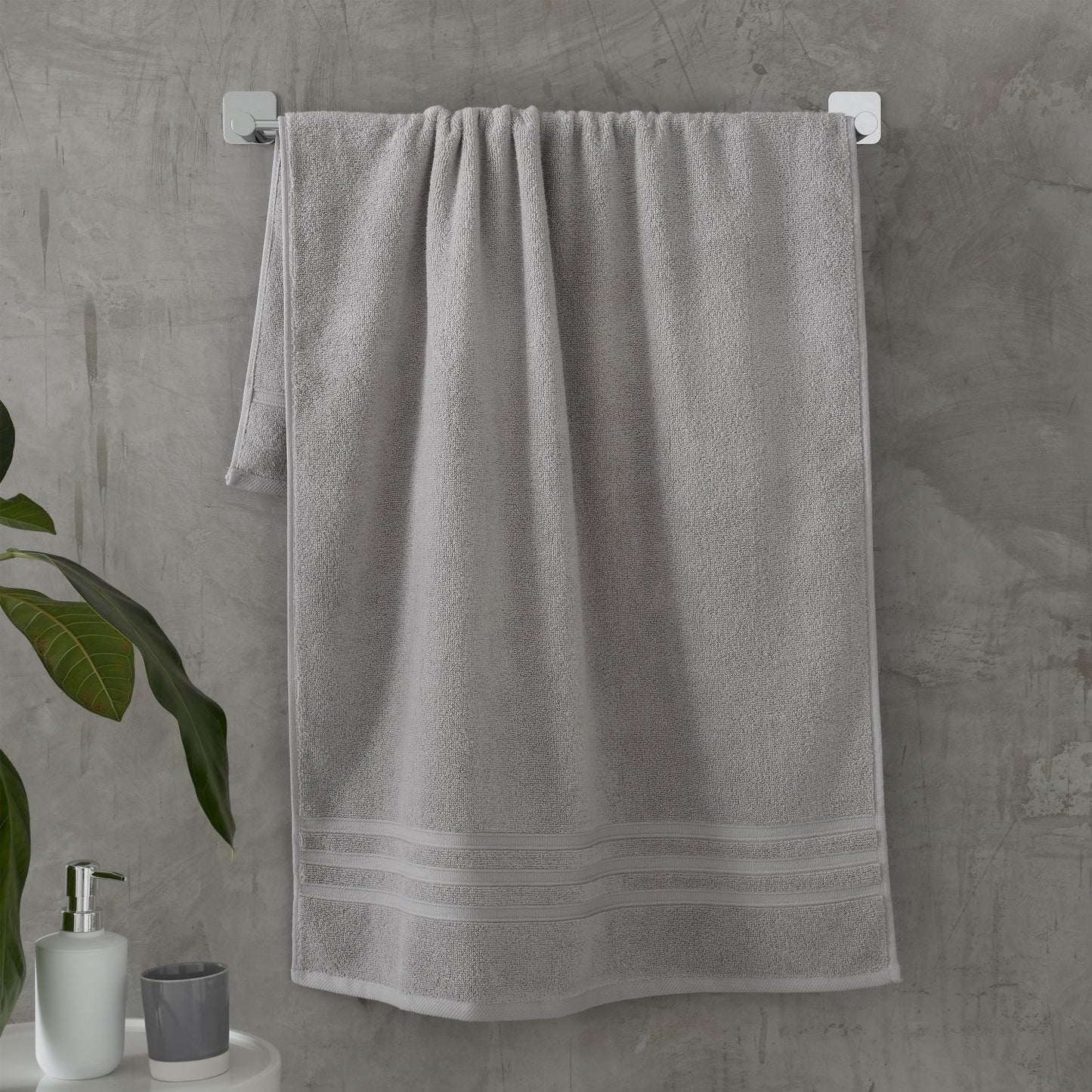 Catherine Lansfield Zero Twist Silver Grey Cotton Towels
