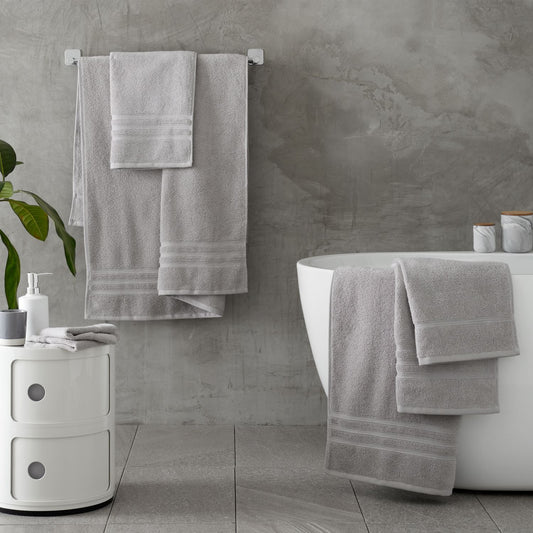 Catherine Lansfield Zero Twist Silver Grey Cotton Towels