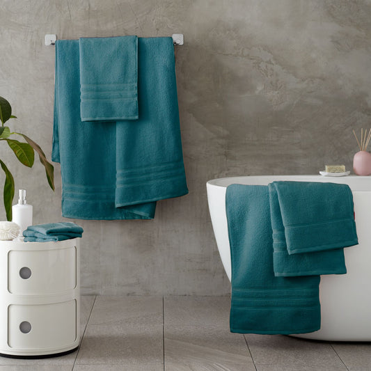 Catherine Lansfield Zero Twist Teal Green Cotton Towels