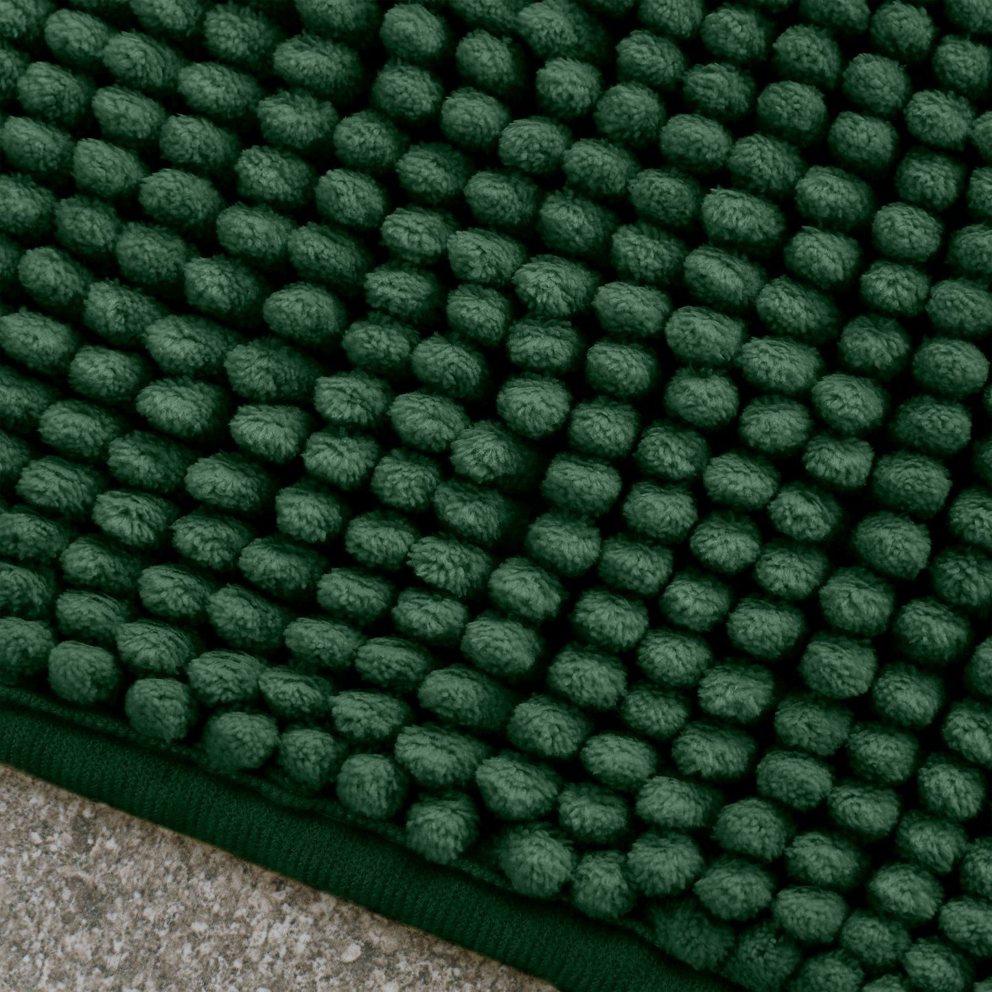 Catherine Lansfield Bobble Dark Green Bath Mat