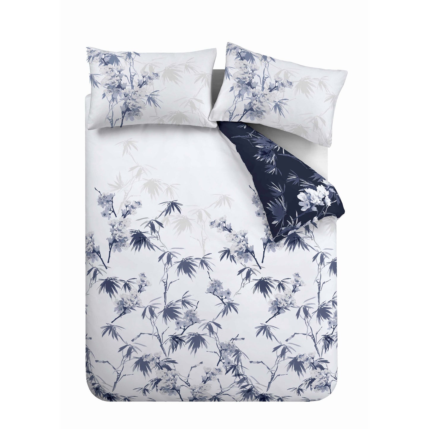 Bianca Kyoto Navy Blue Leaf Duvet Set