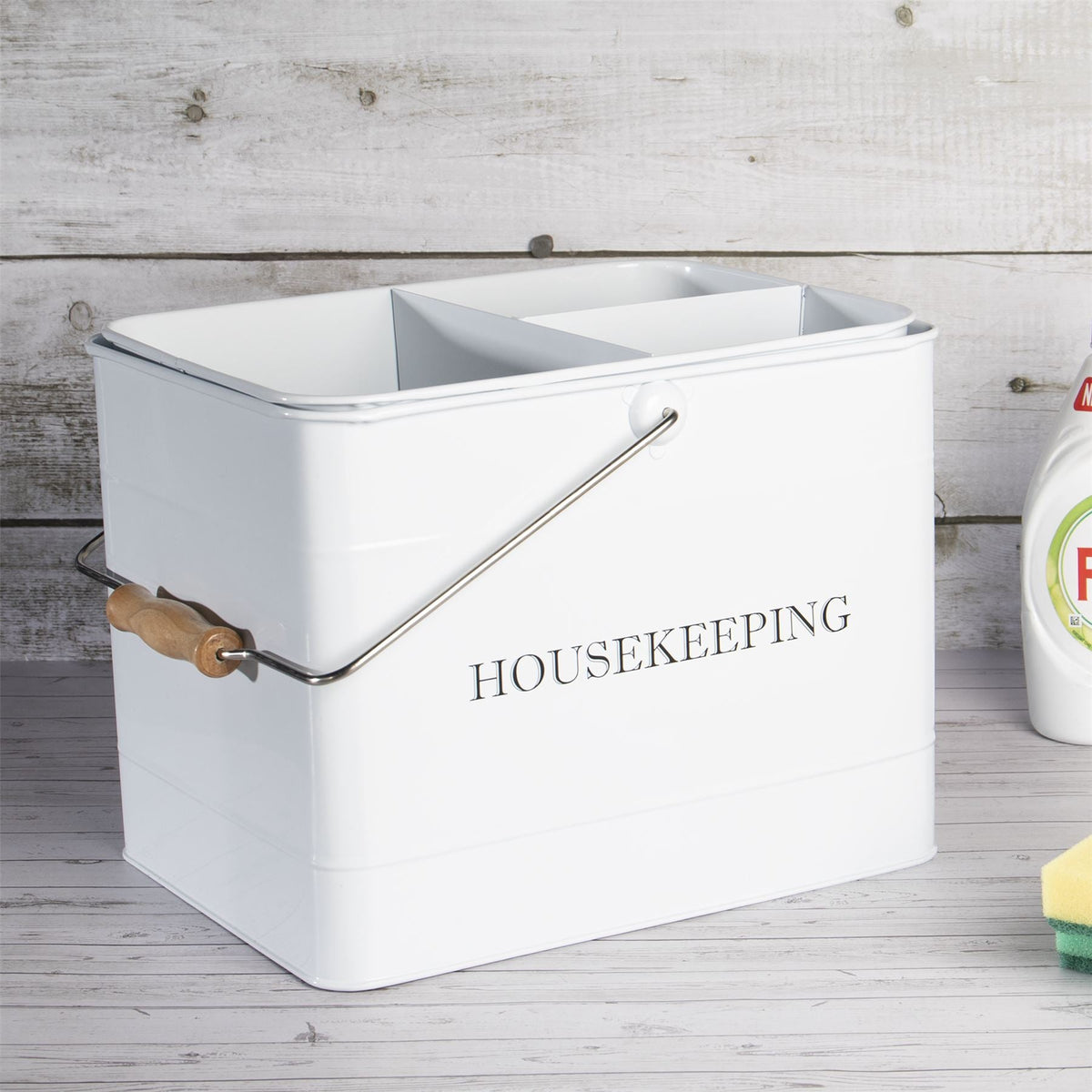 Vintage Housekeeping Cleaning Caddy White