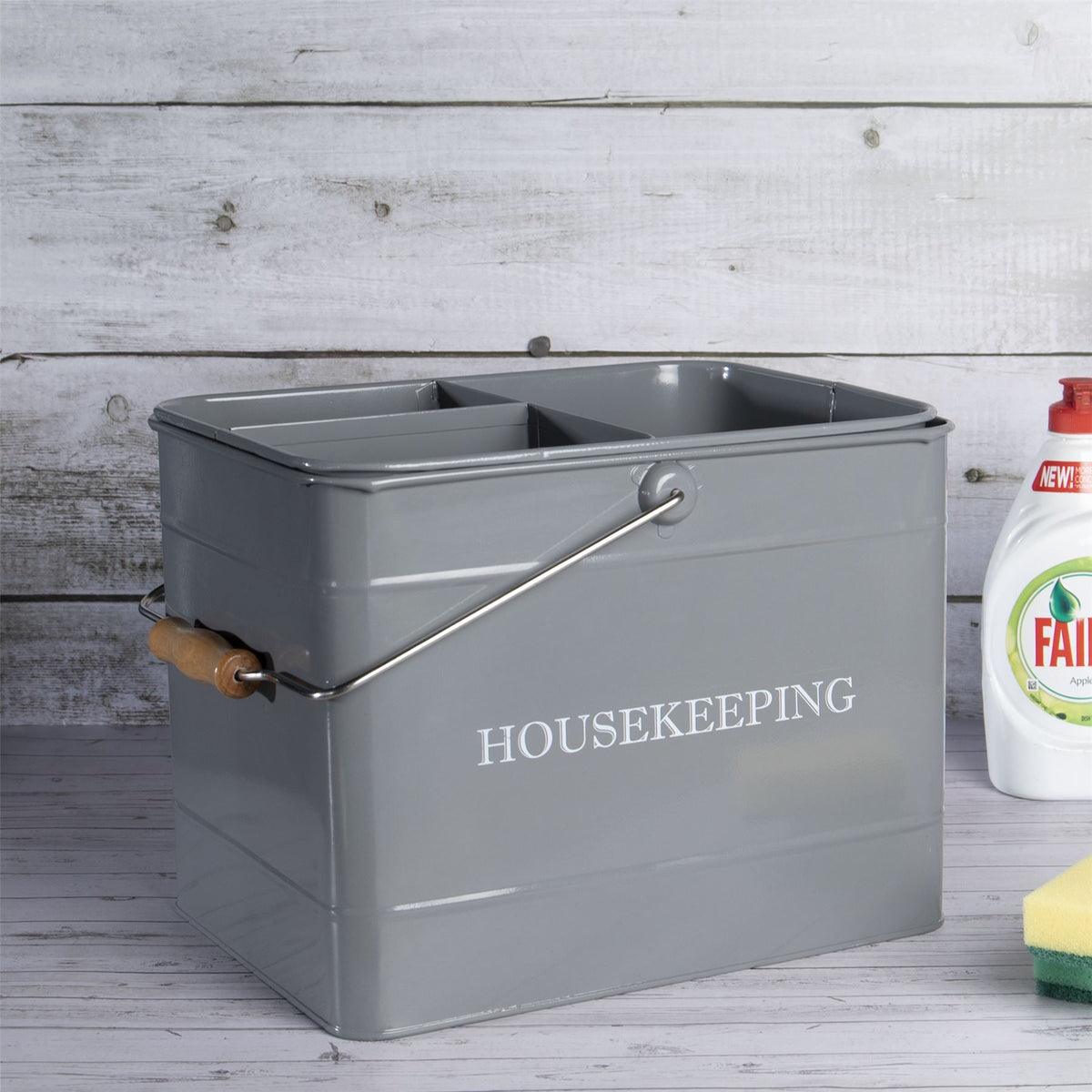 Vintage Housekeeping Cleaning Caddy Grey