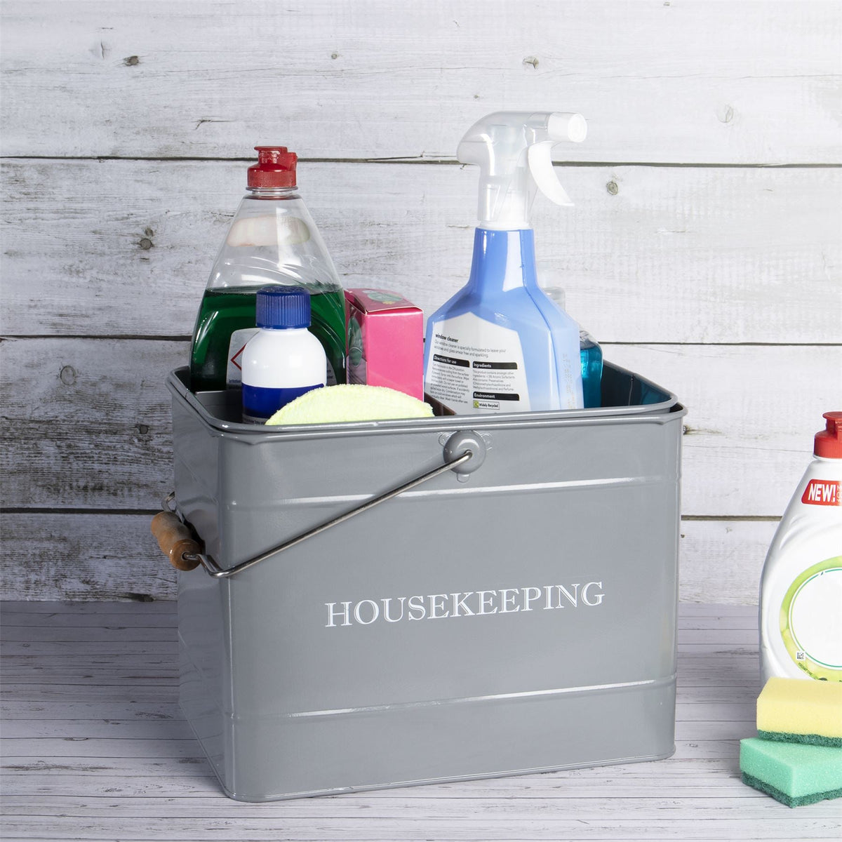 Vintage Housekeeping Cleaning Caddy Grey