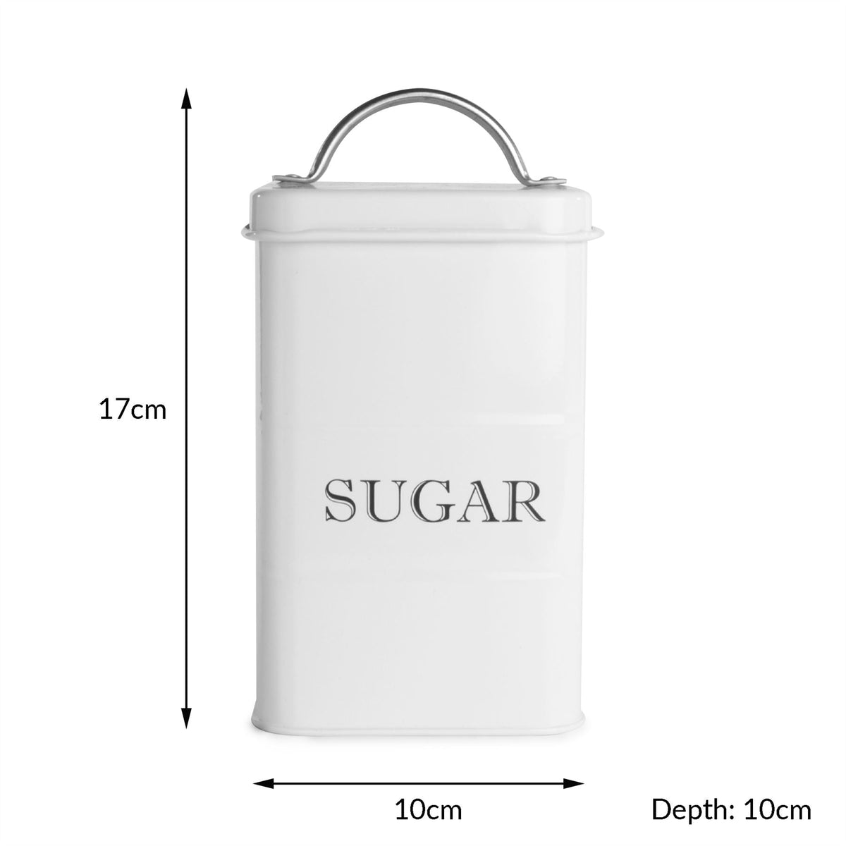 Stainless Steel Tea, Coffee & Sugar Canisters White