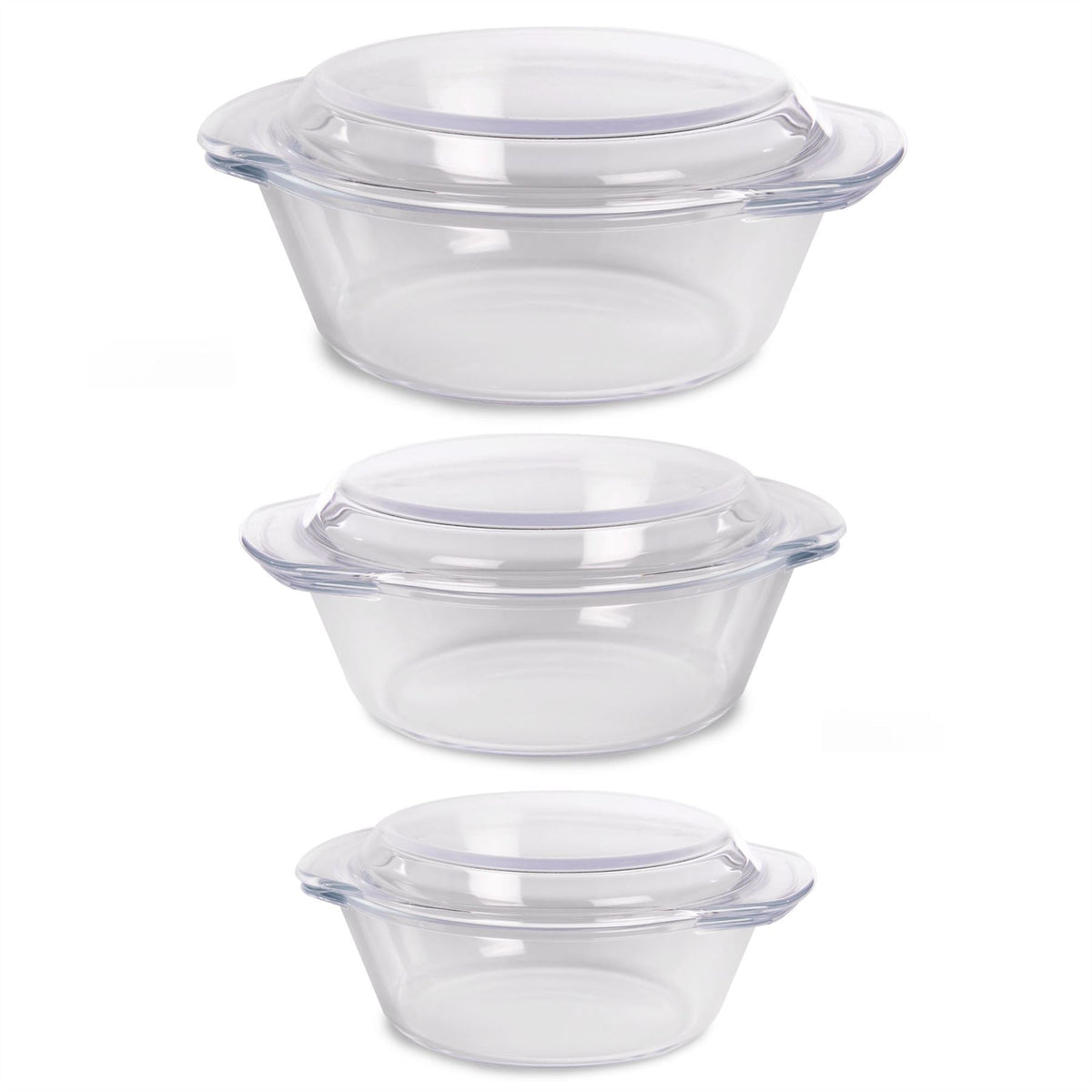 Glass Cooking Dishes - Set of 3