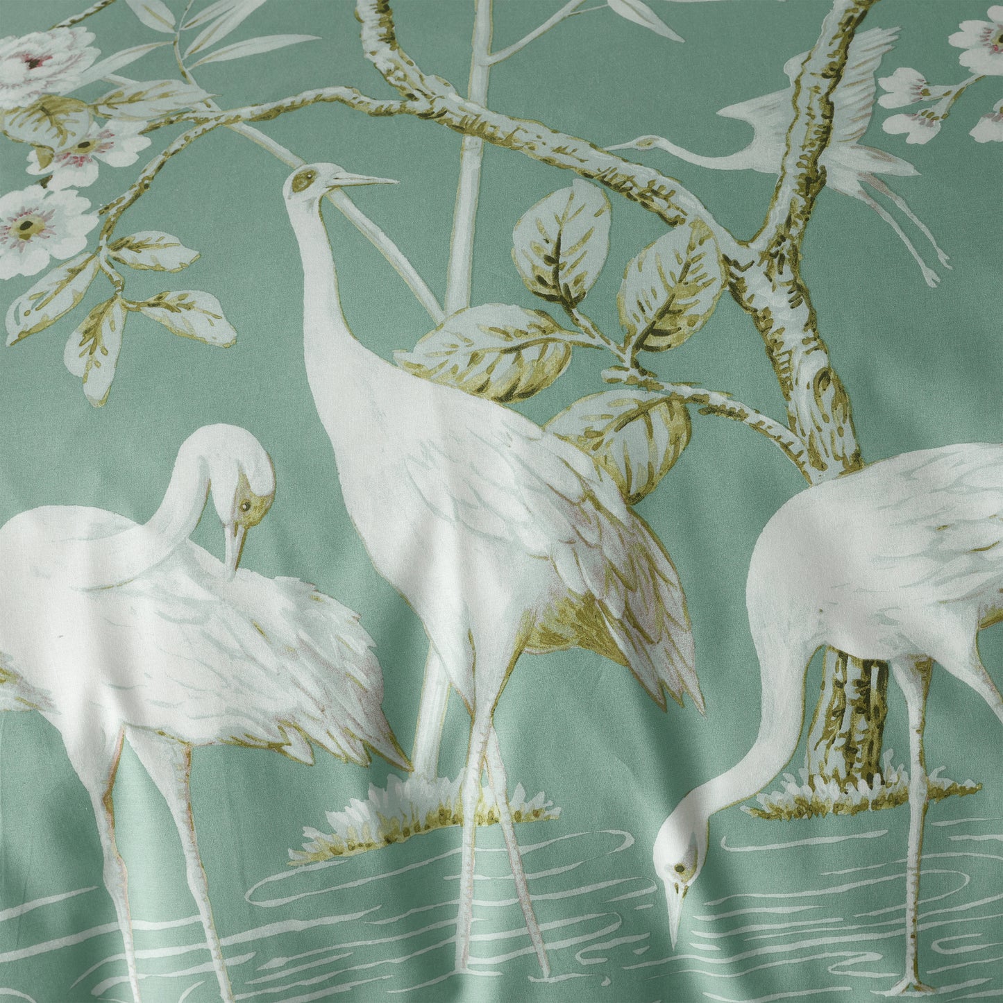 Bianca Green Painted Storks Duvet Set