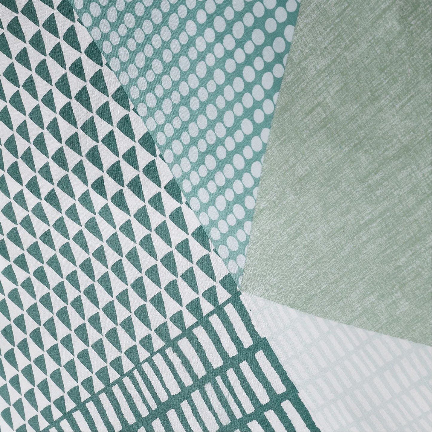 Catherine Lansfield Larsson Green Geo Reversible Duvet Set