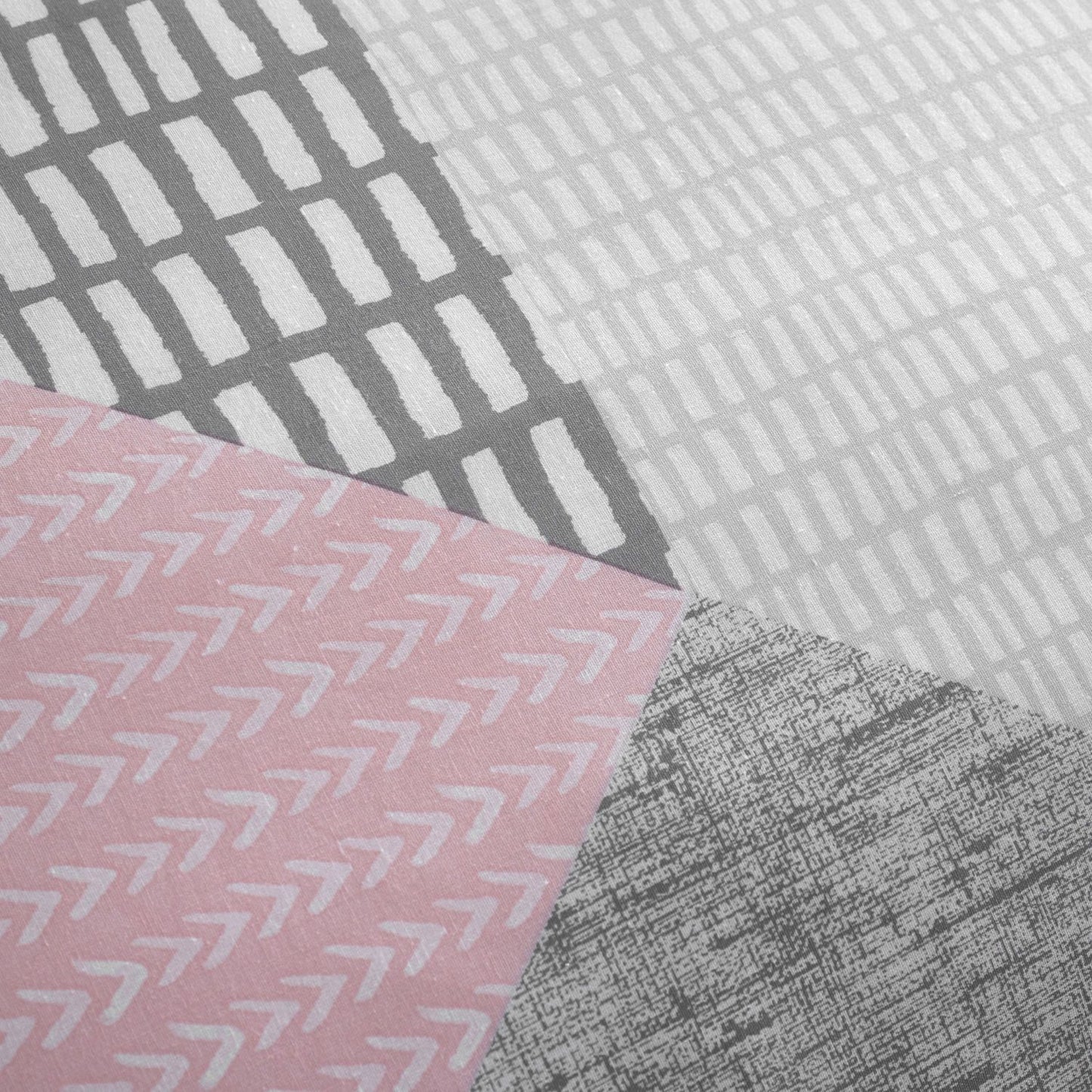 Catherine Lansfield Larsson Pink Geo Reversible Duvet Set