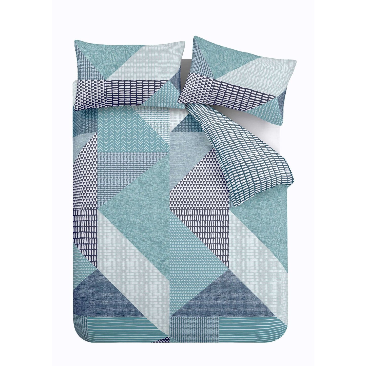 Catherine Lansfield Larsson Teal Geo Reversible Duvet Set