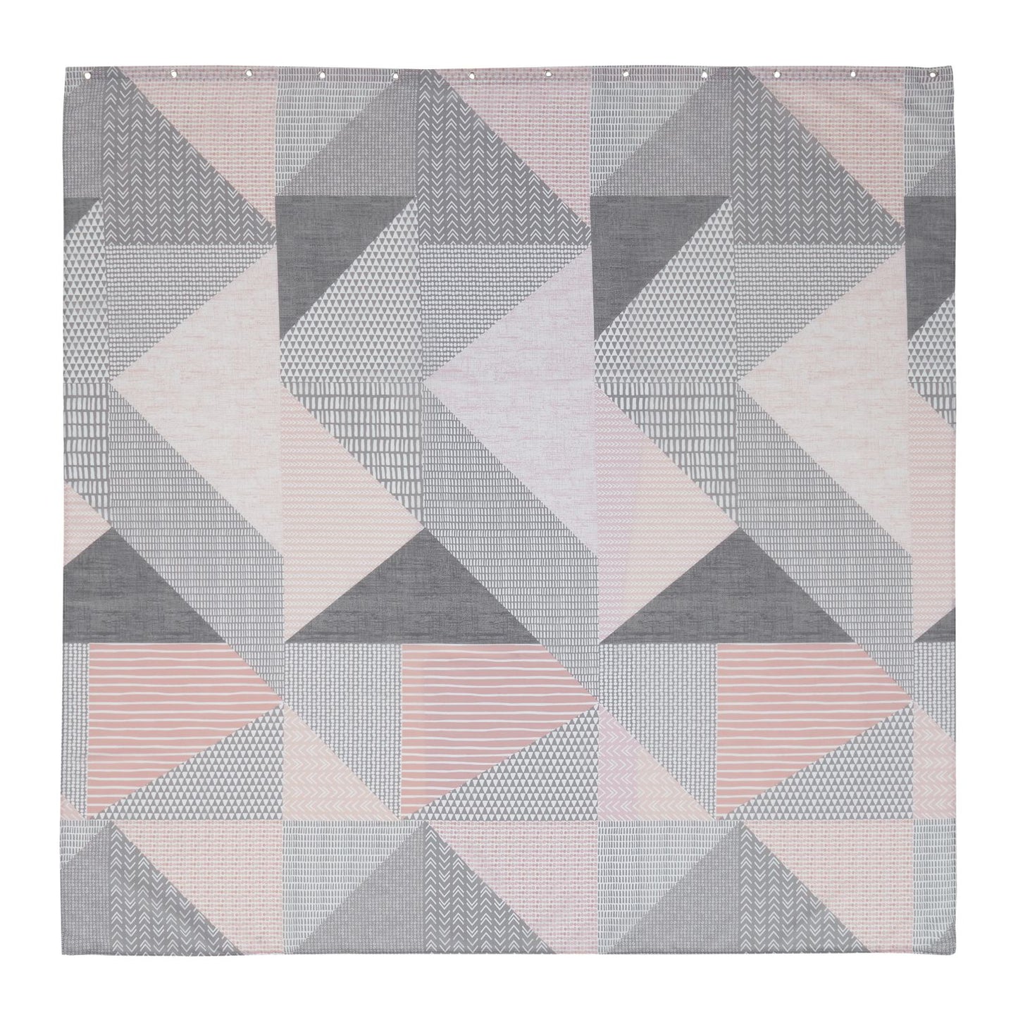 Catherine Lansfield Larsson Geo Blush Pink Shower Curtain