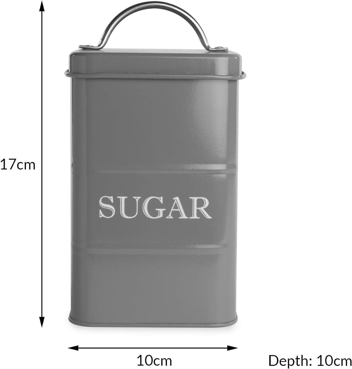 Stainless Steel Tea, Coffee & Sugar Canisters Grey