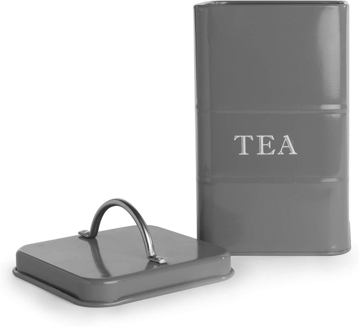 Stainless Steel Tea, Coffee & Sugar Canisters Grey