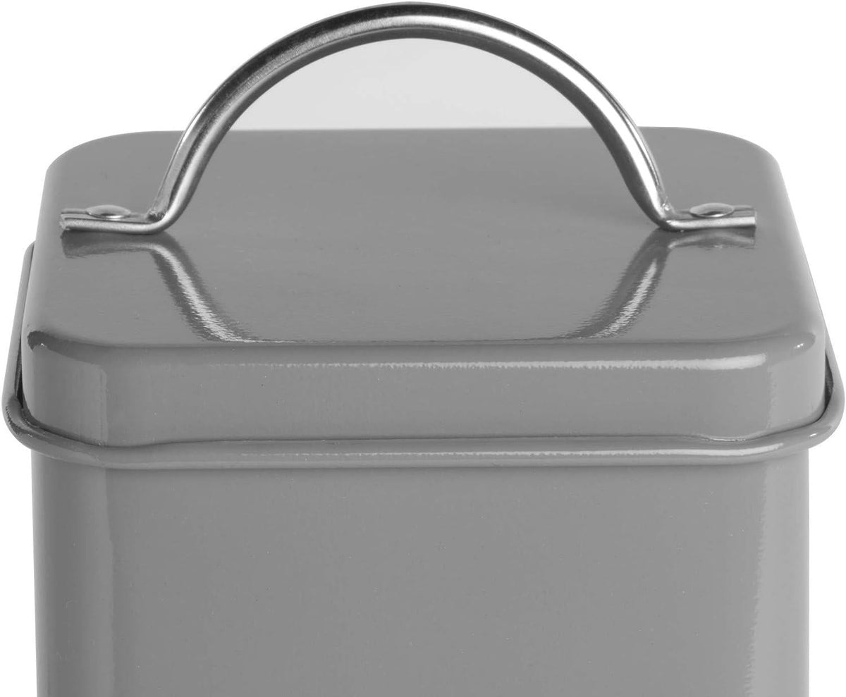 Stainless Steel Tea, Coffee & Sugar Canisters Grey