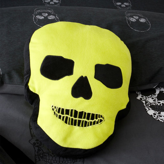 Catherine Lansfield Fluorescent Skull Shaped Cushion