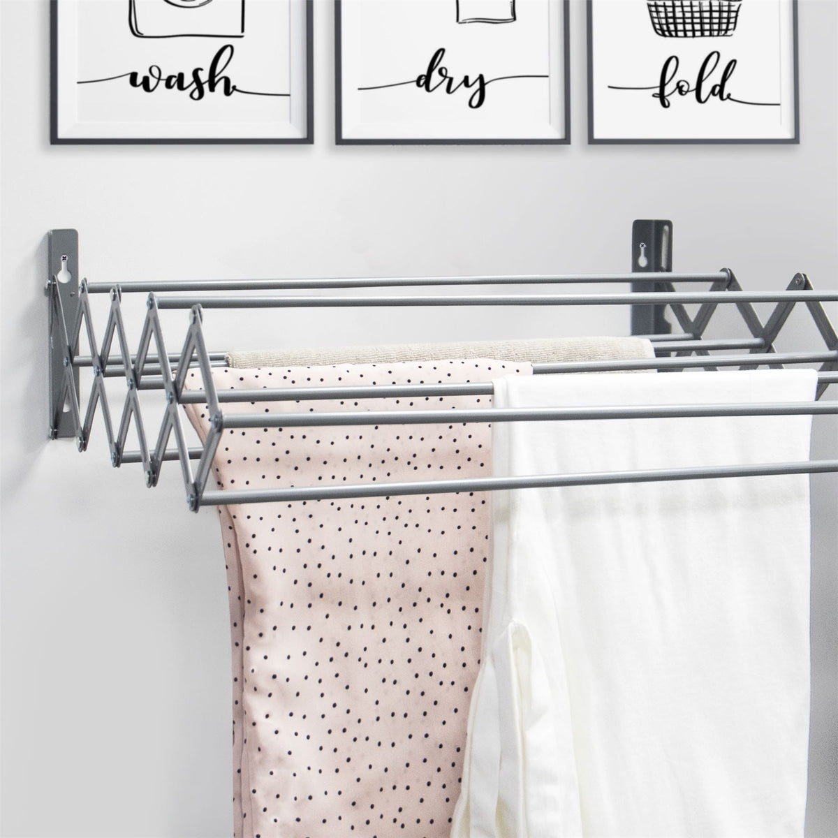 Wall Mounted Extendable Clothes Airer Grey