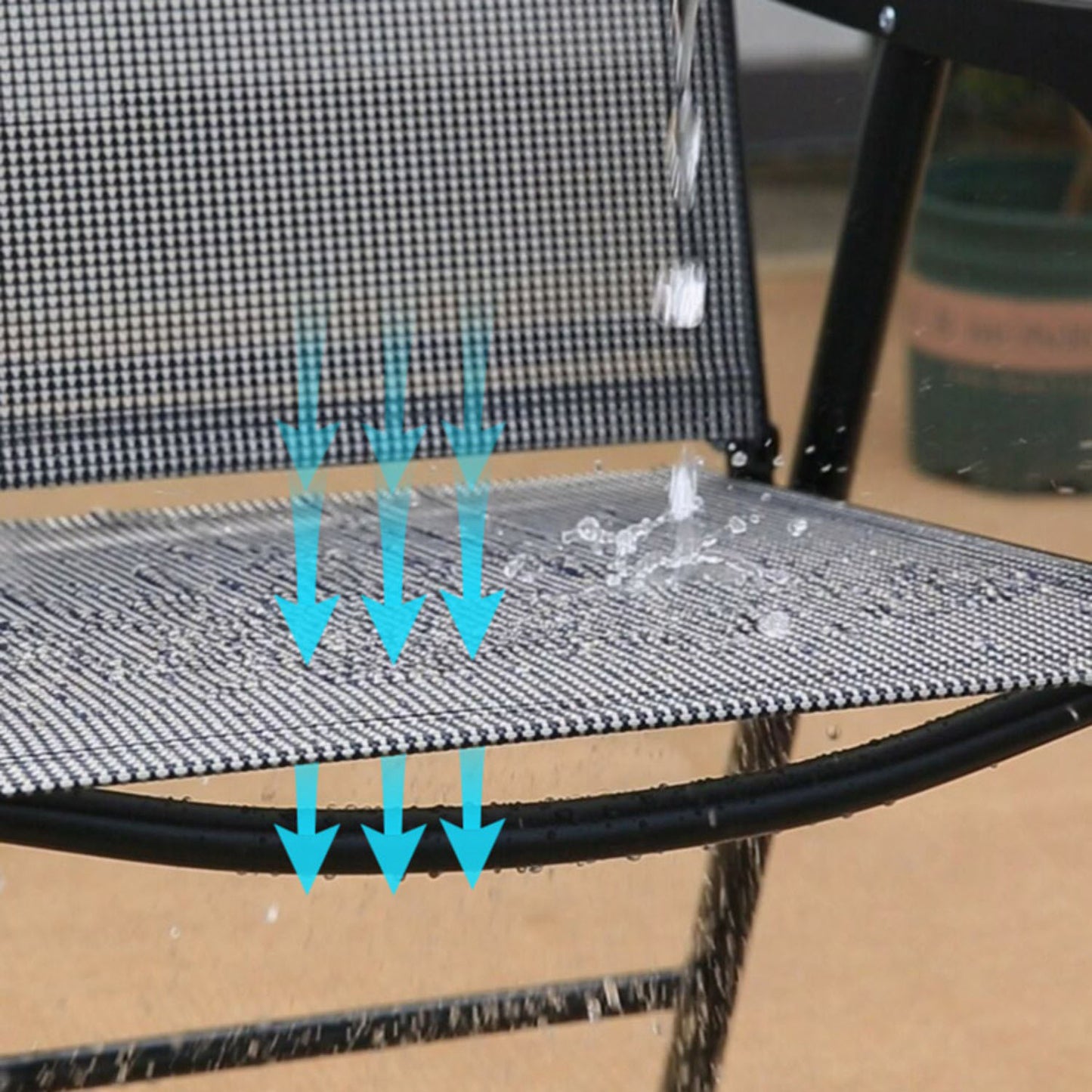 Set of 4 Metal Frame Fabric Foldable Chairs