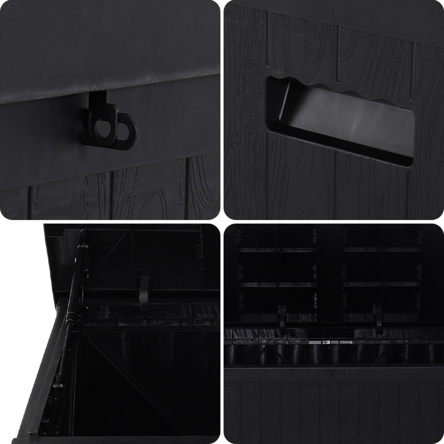 Black Outdoor 430L PP Garden Storage Box