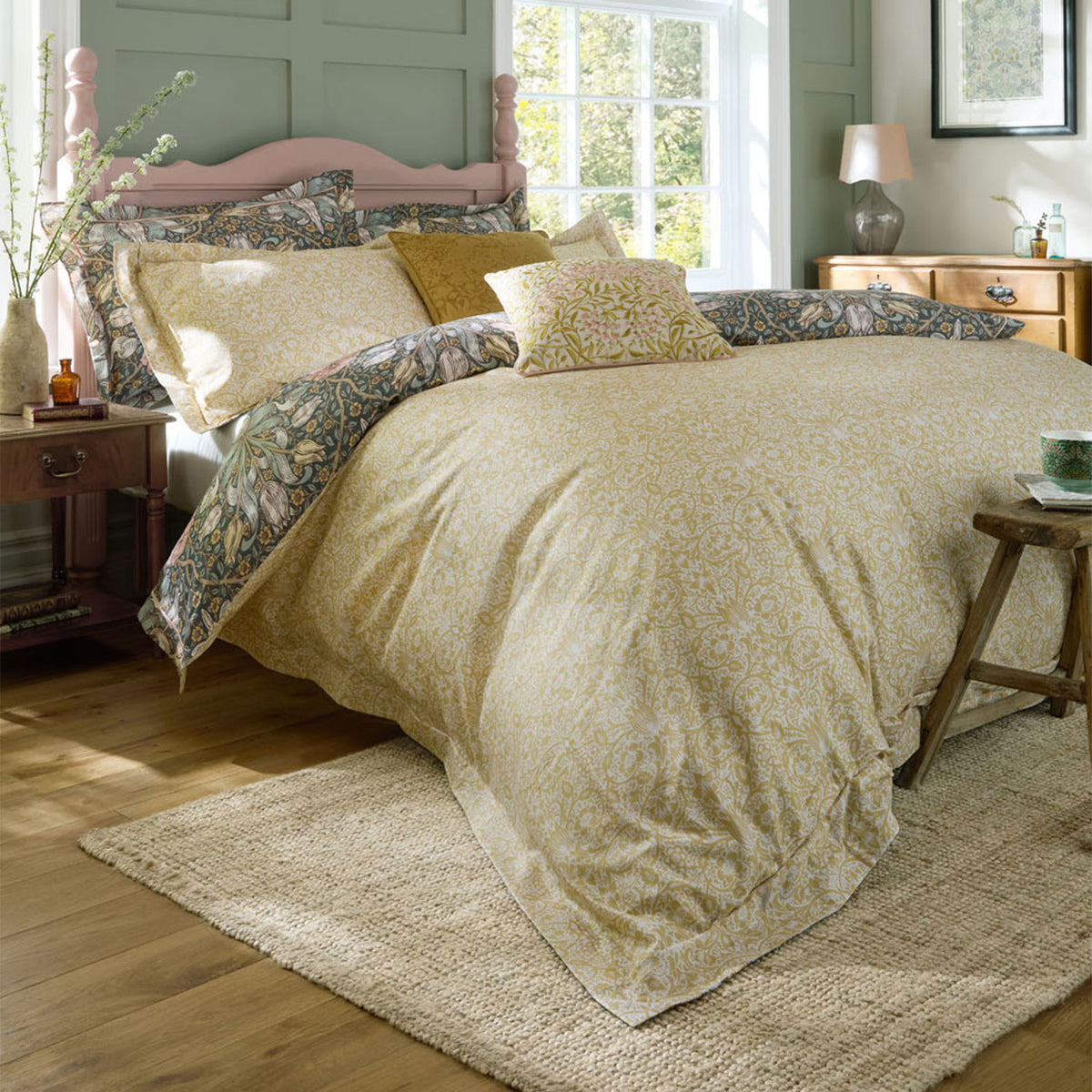 William Morris At Home Spring Thicket Mineral Cotton Duvet Set