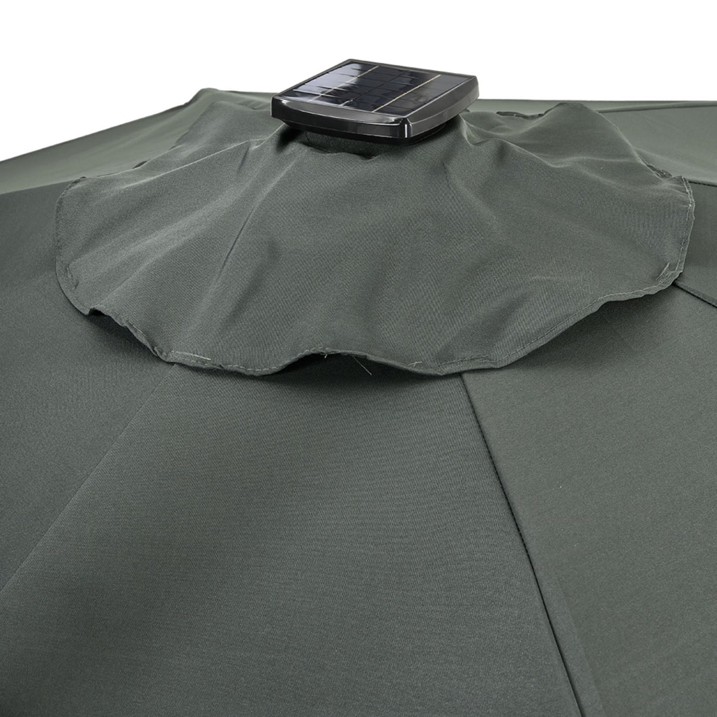 LED Round Rotatable Cantilever Parasol Dark Grey With Square Base 3M
