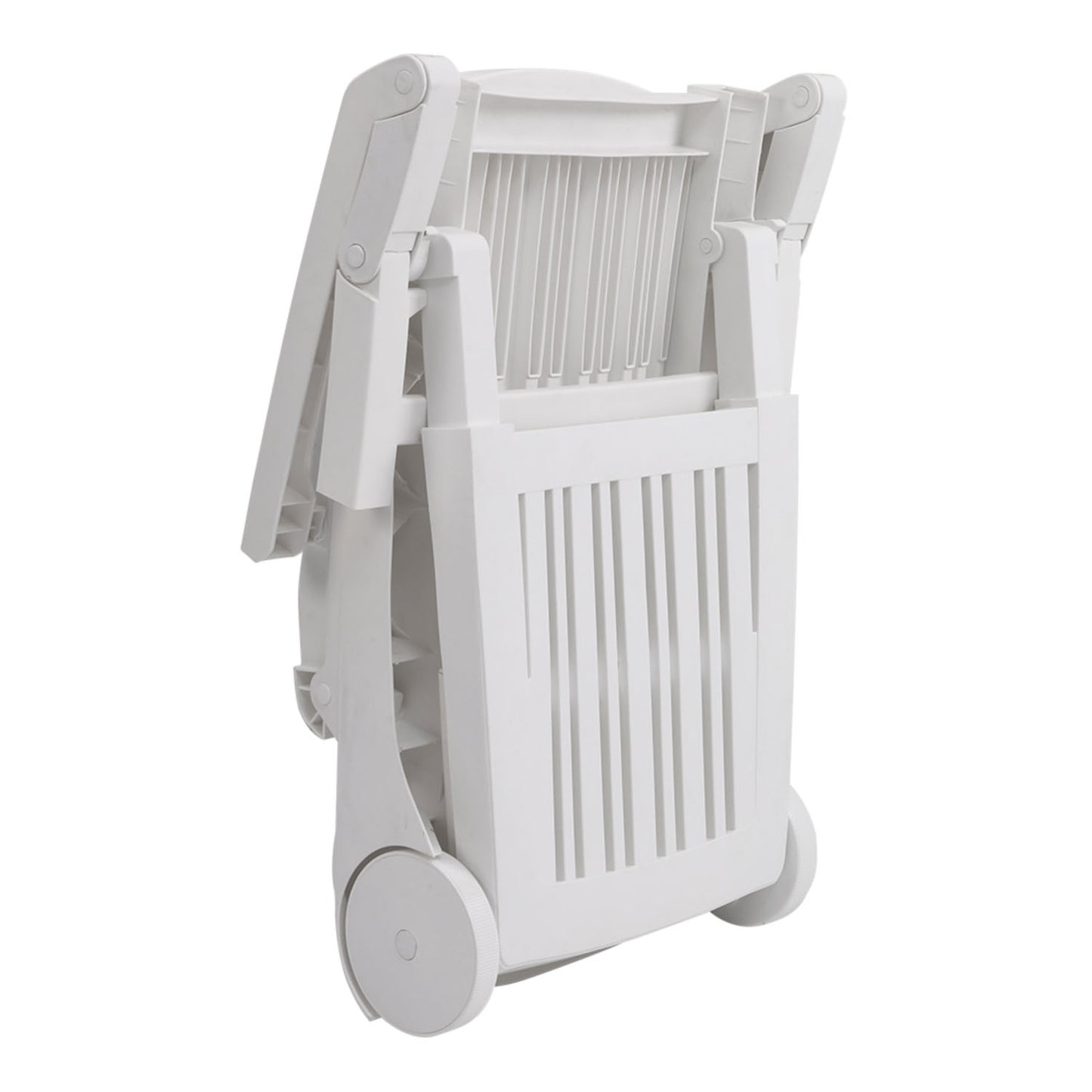 Adjustable Folding Lounge Recliner Chair with Wheels White