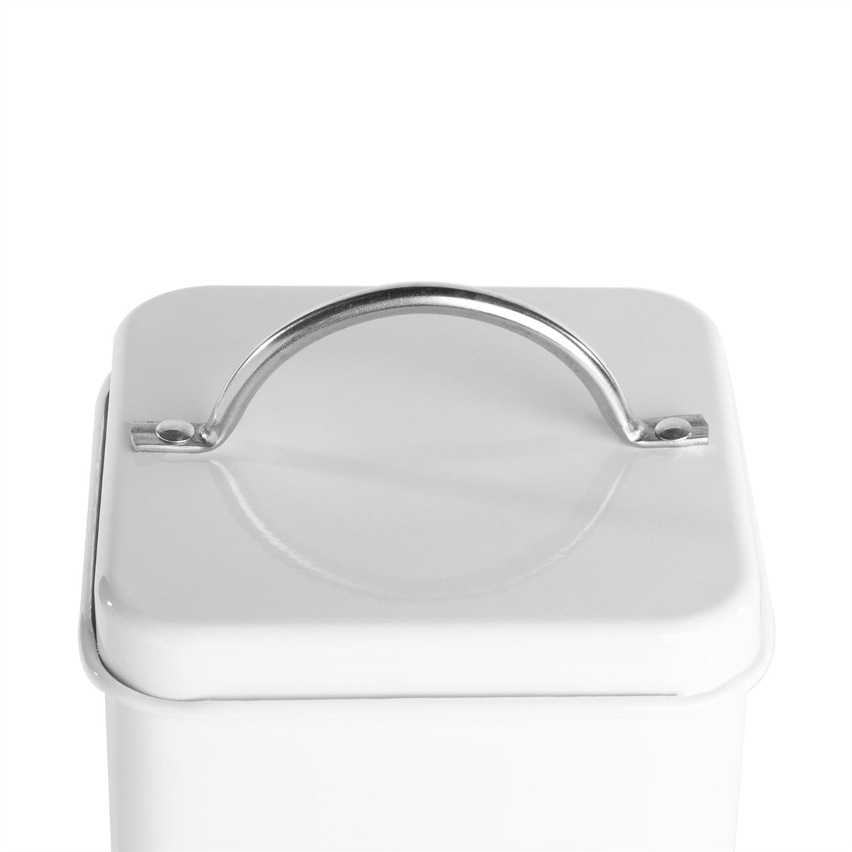 Stainless Steel Tea, Coffee & Sugar Canisters White