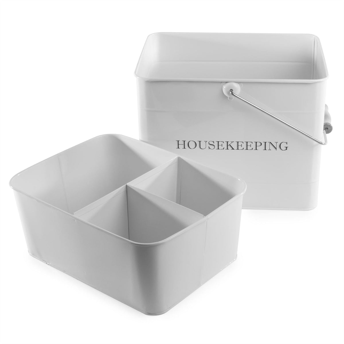 Vintage Housekeeping Cleaning Caddy White