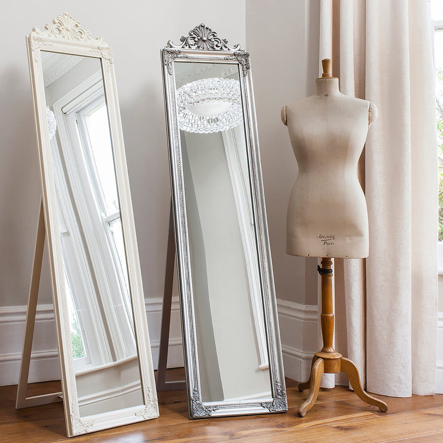 Lambeth Silver Wood Cheval Mirror  1790x455mm