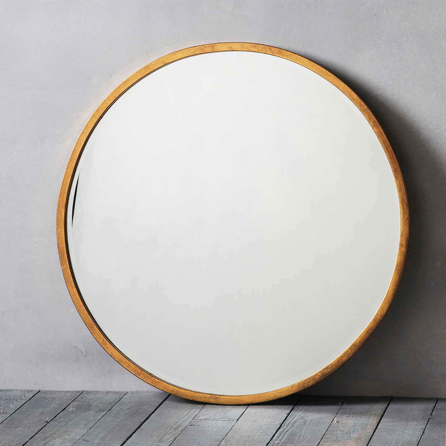 Higgins Antique Gold Round Mirror 80cm