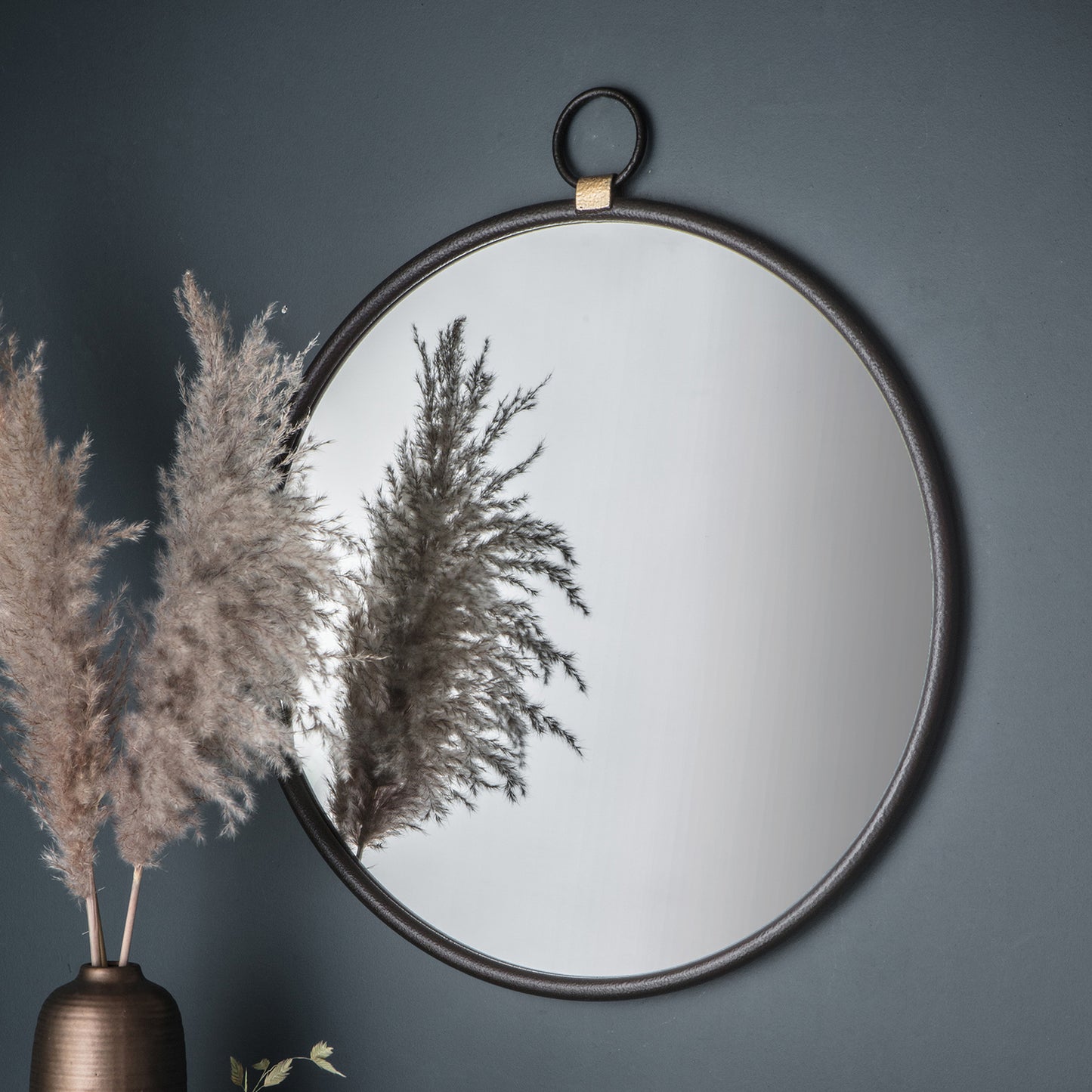 Bayswater Black Round Mirror