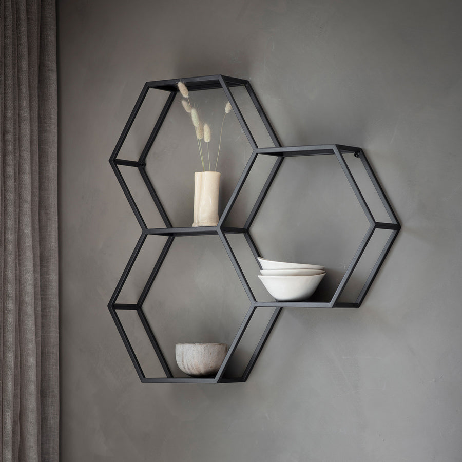 Heston Honeycomb Metal Wall Storage Unit