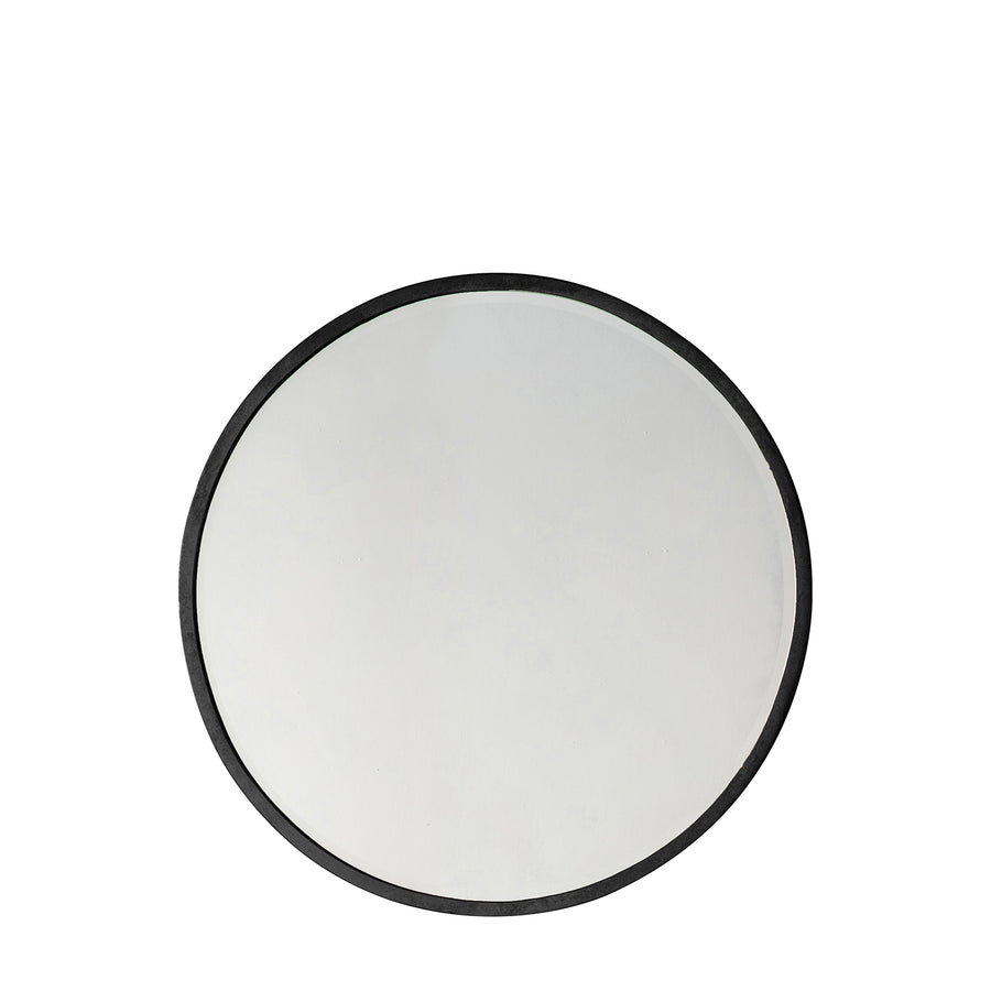 Higgins Black Round Mirror 80cm