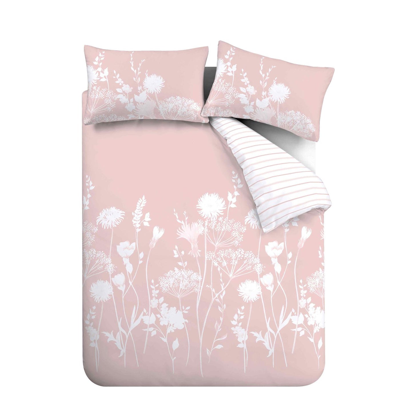 Catherine Lansfield Meadowsweet Blush Pink Floral Duvet Set