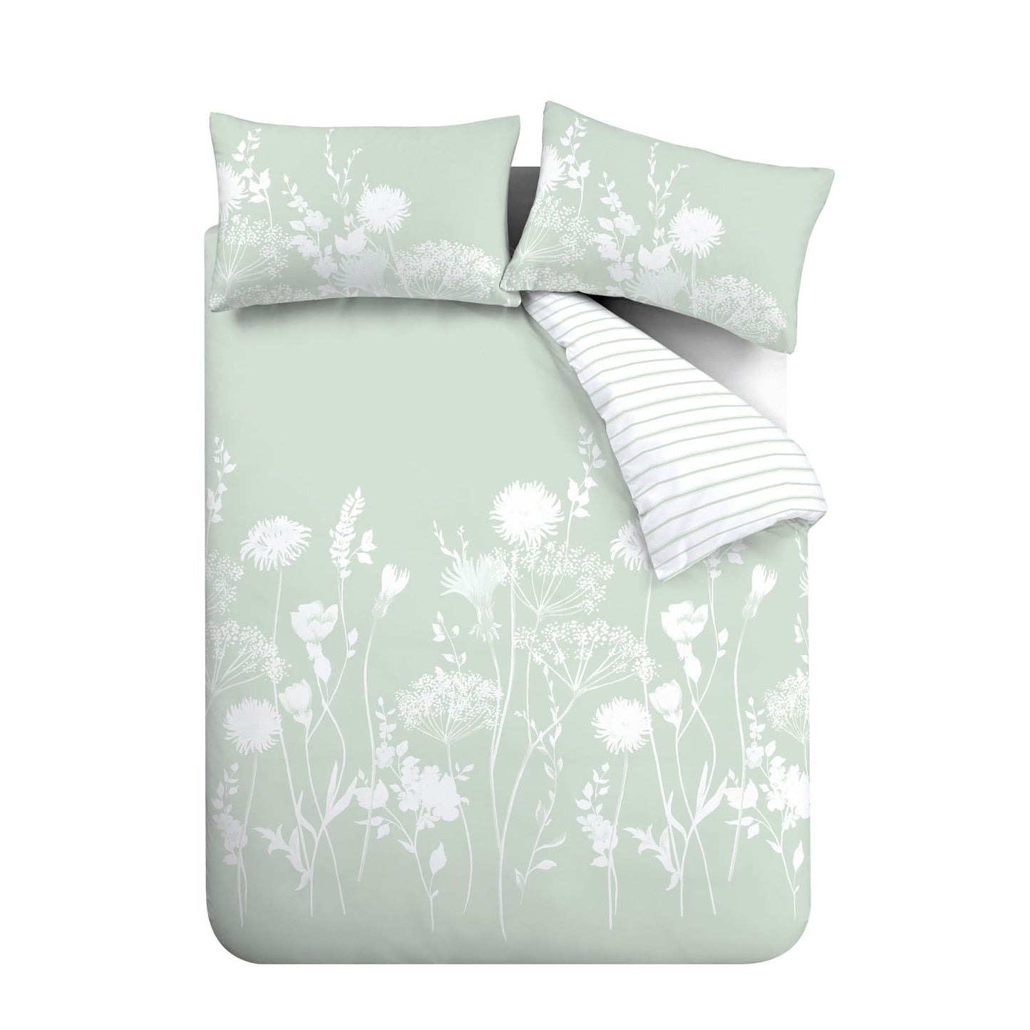 Catherine Lansfield Meadowsweet Green Floral Duvet Set