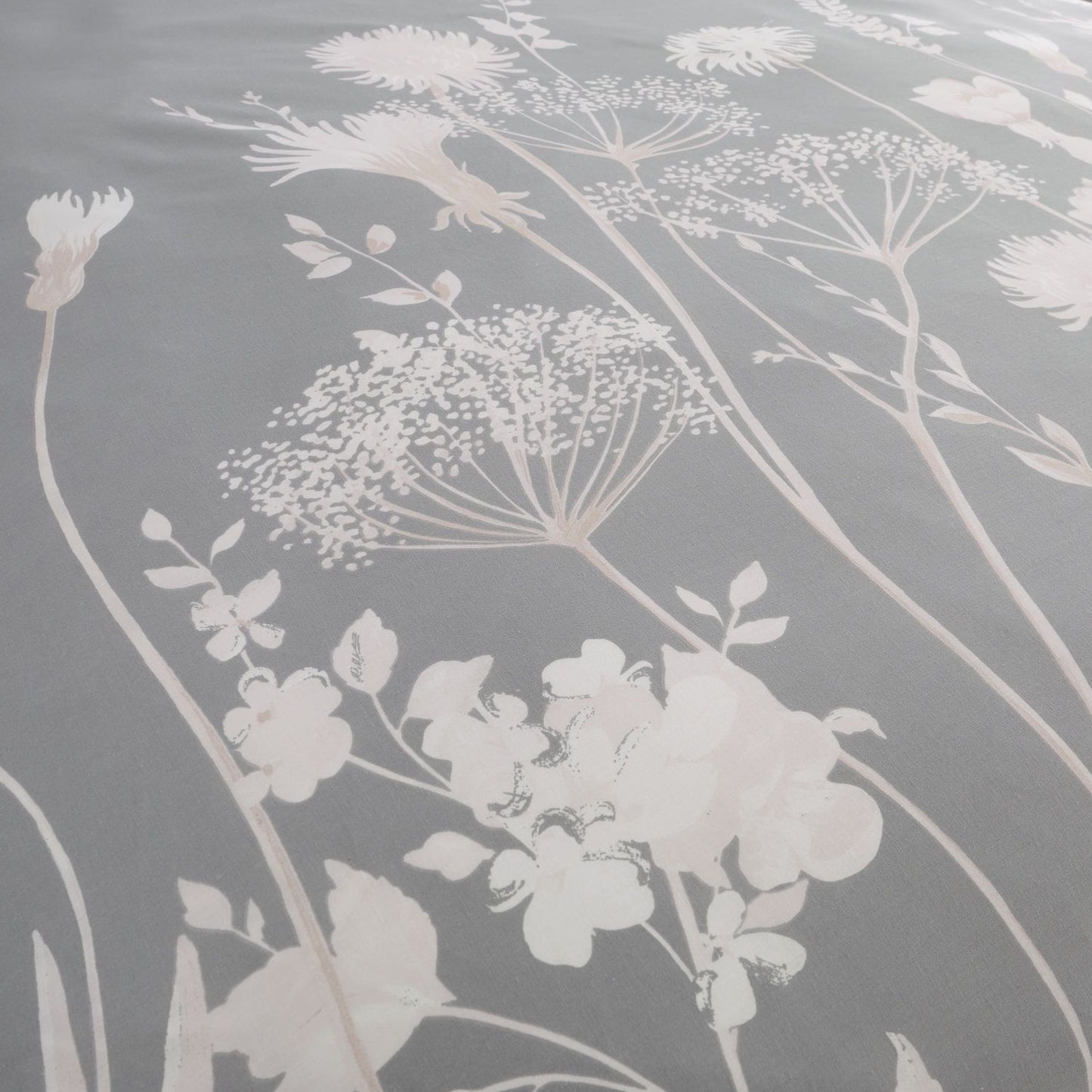 Catherine Lansfield Meadowsweet Grey and Pink Floral Duvet Set
